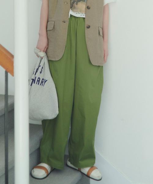 studio CLIP（スタディオクリップ）の「【イージーケア・接触冷感】軽らくラグビーボールパンツ[プチ・プラスサイズあり]（その他パンツ・レディース・カーキ/ネイビー/ベージュ・FREE/PF/ﾌﾘｰ(L)）」の18枚目の写真