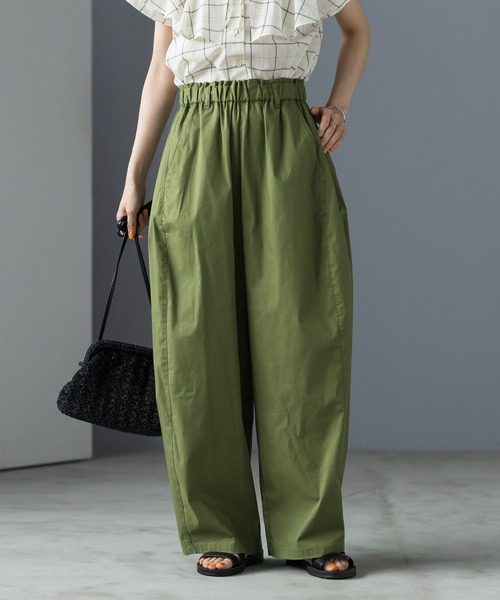 studio CLIP（スタディオクリップ）の「【イージーケア・接触冷感】軽らくラグビーボールパンツ[プチ・プラスサイズあり]（その他パンツ・レディース・カーキ/ネイビー/ベージュ・FREE/PF/ﾌﾘｰ(L)）」の15枚目の写真