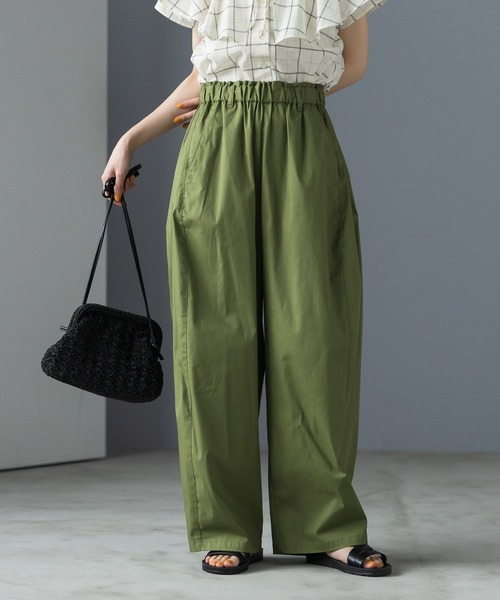 studio CLIP（スタディオクリップ）の「【イージーケア・接触冷感】軽らくラグビーボールパンツ[プチ・プラスサイズあり]（その他パンツ・レディース・カーキ/ネイビー/ベージュ・FREE/PF/ﾌﾘｰ(L)）」の14枚目の写真