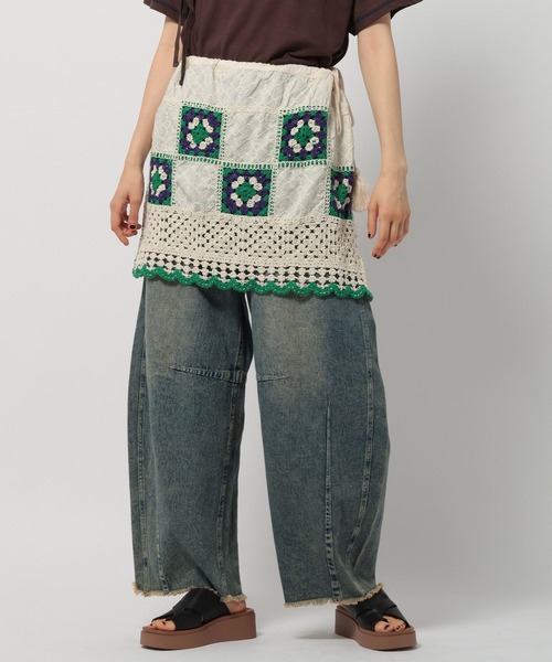 niko and...（ニコアンド）の「かぎ針コンビミニスカート（スカート・レディース・ホワイト/アイボリー・FREE）」の2枚目の写真