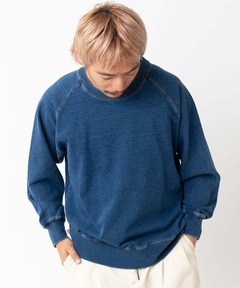 11oz インディゴスウェットクルーネック