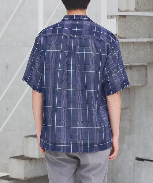 coen(コーエン)の「絡み織りチェックシャツ(シャツ/ブラウス・メンズ・グレー/ネイビー/ベージュ・M/XL/L)」の14枚目の写真
