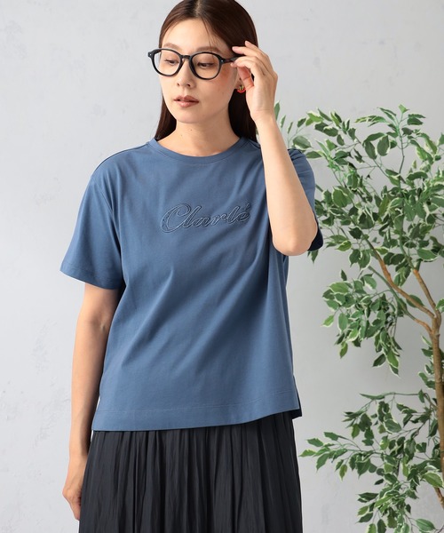 GALLORIA(ギャローリア)の「刺繍ロゴTシャツ(Tシャツ/カットソー・レディース・ブラック/グレイッシュブルー/ホワイト・S/M/L/LL)」の3枚目の写真