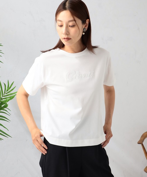GALLORIA(ギャローリア)の「刺繍ロゴTシャツ(Tシャツ/カットソー・レディース・ブラック/グレイッシュブルー/ホワイト・S/M/L/LL)」の4枚目の写真