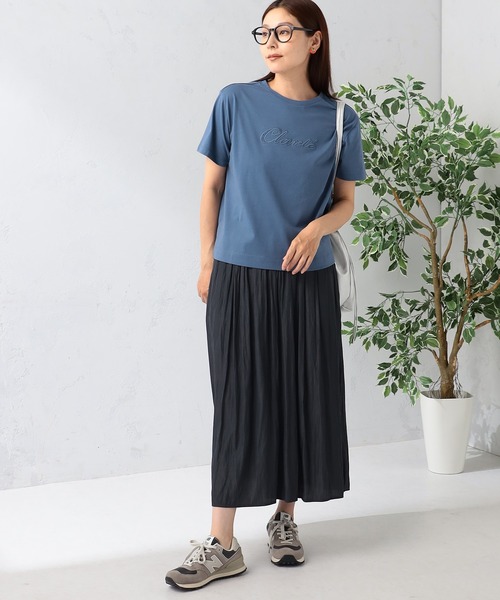 GALLORIA(ギャローリア)の「刺繍ロゴTシャツ(Tシャツ/カットソー・レディース・ブラック/グレイッシュブルー/ホワイト・S/M/L/LL)」の12枚目の写真