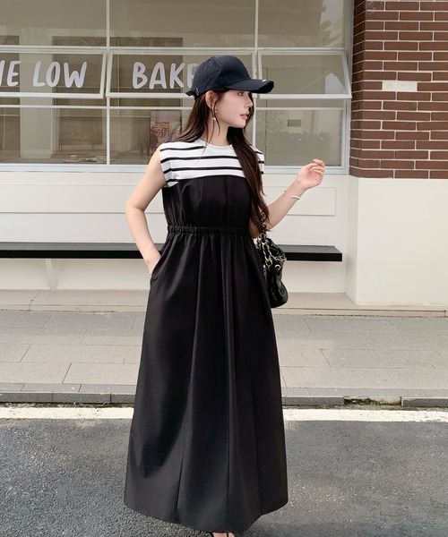by LEGNA(バイレグナ)の「撥水加工ドッキングワンピース(ワンピース・レディース・ホワイト×ブラック/ブラック/ベージュ・M-Short/L-Short/M-Regular/L-Regular)」の21枚目の写真