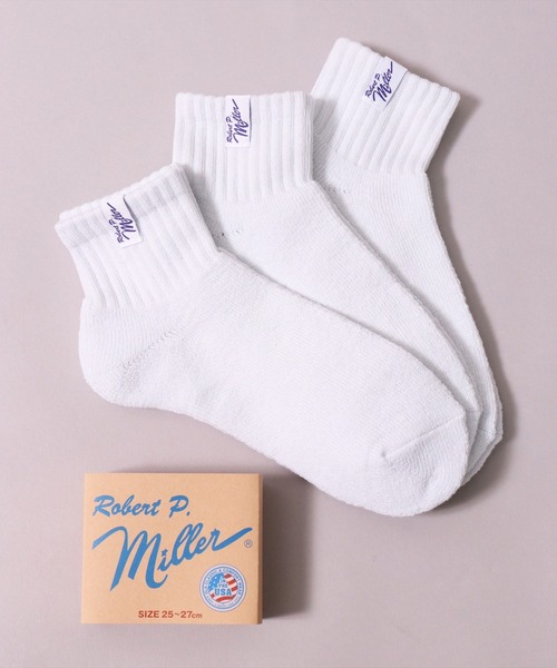 MILLER（ミラー）の「(LF)【Miller】【3足セット】ピスネーム付き クォーターソックス（ソックス/靴下・メンズ・その他/杢グレー/ブラック/オフホワイト・25-27CM/23-25cm）」の12枚目の写真