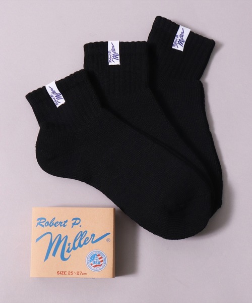 MILLER（ミラー）の「(LF)【Miller】【3足セット】ピスネーム付き クォーターソックス（ソックス/靴下・メンズ・その他/杢グレー/ブラック/オフホワイト・25-27CM/23-25cm）」の11枚目の写真