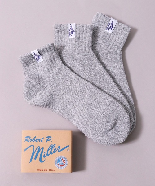 MILLER（ミラー）の「(LF)【Miller】【3足セット】ピスネーム付き クォーターソックス（ソックス/靴下・メンズ・その他/杢グレー/ブラック/オフホワイト・25-27CM/23-25cm）」の10枚目の写真