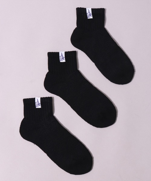 MILLER（ミラー）の「(LF)【Miller】【3足セット】ピスネーム付き クォーターソックス（ソックス/靴下・メンズ・その他/杢グレー/ブラック/オフホワイト・25-27CM/23-25cm）」の7枚目の写真