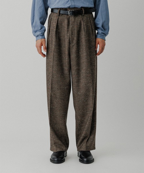 ADAM ET ROPE'（アダムエロペ）の「ハードクロス 2プリーツ スラックス（スラックス・メンズ・ブラック/ブラウン系その他・M/L）」の4枚目の写真