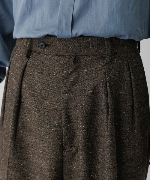 ADAM ET ROPE'（アダムエロペ）の「ハードクロス 2プリーツ スラックス（スラックス・メンズ・ブラック/ブラウン系その他・M/L）」の9枚目の写真