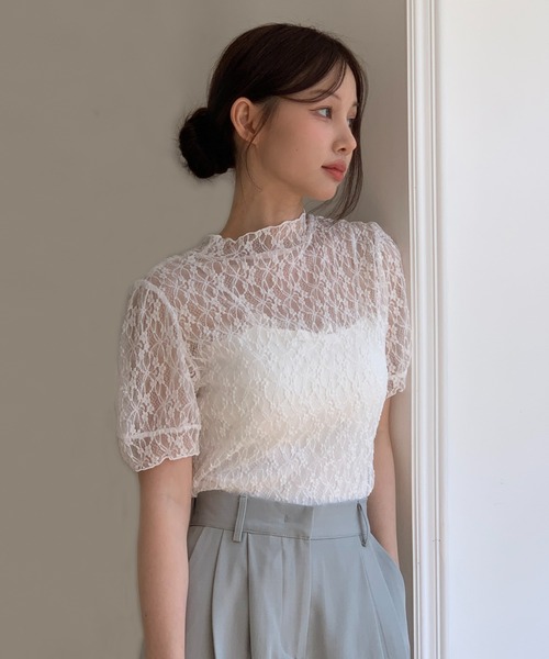 Simone Rocha シースルーレースフリル半袖トップス 【公式通販】