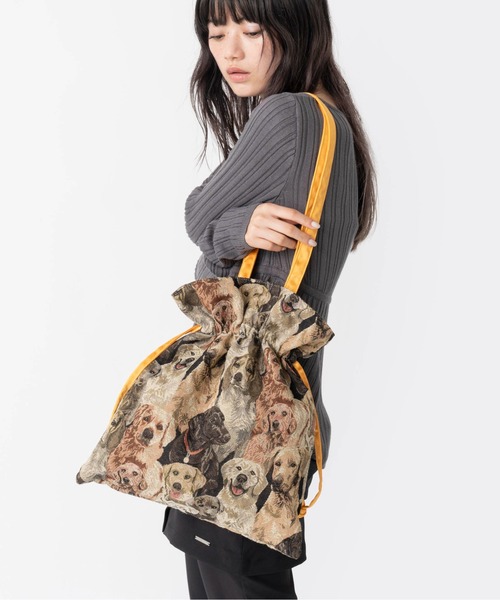 Casselini(キャセリーニ)の「Casselini(キャセリーニ)ジャガード巾着トート(ショルダーバッグ・レディース・ゴールド/ピンク/オレンジ・FREE)」の10枚目の写真