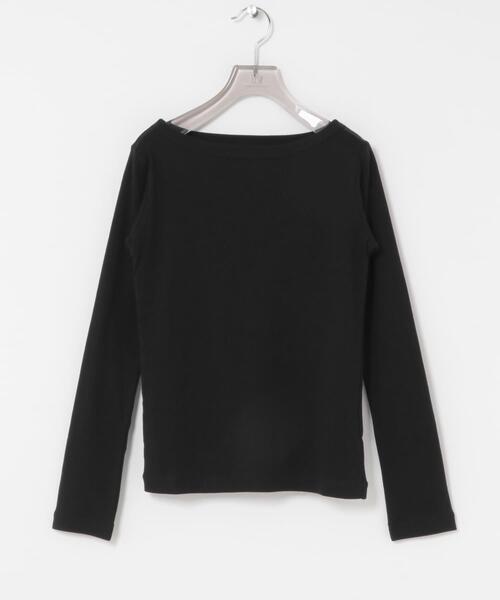 URBAN RESEARCH(アーバンリサーチ)の「onit COTTON BOAT NECK LONG-SLEEVE T-SHIRTS(Tシャツ/カットソー・レディース・ホワイト/ブラック・1)」の4枚目の写真
