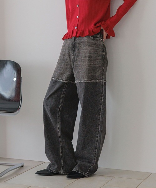 LOWRYS FARM(ローリーズファーム)の「ワイドストレートデニム 532505(デニムパンツ・レディース・ブラック/グレー/インディゴブルー/ブルー・SMALL/MEDIUM/LARGE)」の1枚目の写真