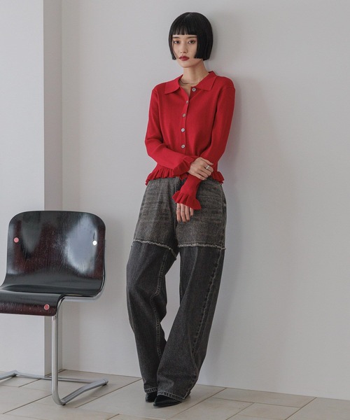 LOWRYS FARM(ローリーズファーム)の「ワイドストレートデニム 532505(デニムパンツ・レディース・ブラック/グレー/インディゴブルー/ブルー・SMALL/MEDIUM/LARGE)」の5枚目の写真