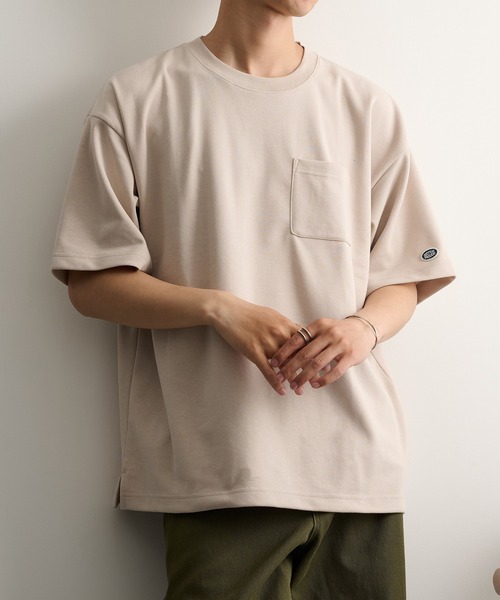 DISCUS(ディスカス)の「【DISCUS】COOLMAXダンボール半袖左胸ポケット付Tシャツ 6273-8104 MNY(Tシャツ/カットソー・メンズ・ブラック/ピンクベージュ/ホワイト/グレイッシュベージュ/ダークグリーン/ネイビー/グレイッシュブルー/スミクロ・L/M/XL)」の5枚目の写真