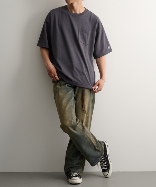DISCUS(ディスカス)の「【DISCUS】COOLMAXダンボール半袖左胸ポケット付Tシャツ 6273-8104 MNY(Tシャツ/カットソー・メンズ・ブラック/ピンクベージュ/ホワイト/グレイッシュベージュ/ダークグリーン/ネイビー/グレイッシュブルー/スミクロ・L/M/XL)」の19枚目の写真