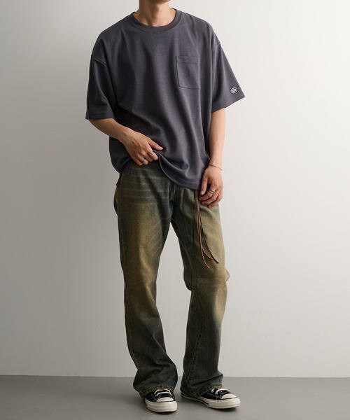 DISCUS(ディスカス)の「【DISCUS】COOLMAXダンボール半袖左胸ポケット付Tシャツ 6273-8104 MNY(Tシャツ/カットソー・メンズ・ブラック/ピンクベージュ/ホワイト/グレイッシュベージュ/ダークグリーン/ネイビー/グレイッシュブルー/スミクロ・L/M/XL)」の18枚目の写真