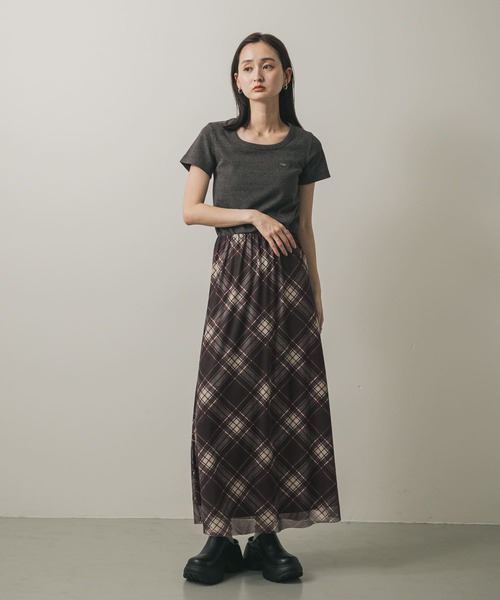 SENSE OF PLACE by URBAN RESEARCH(センスオブプレイスバイアーバンリサーチ)の「シアーチェックスカート(スカート・レディース・ブラウン系その他/ブルー系その他・ONE)」の7枚目の写真