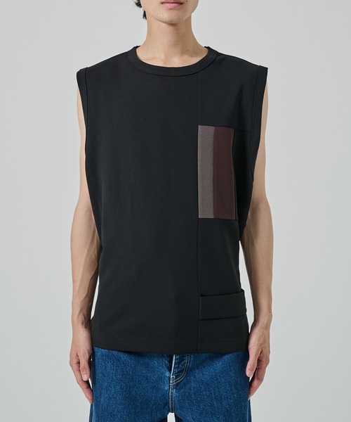 STUDIOUS（ステュディオス）の「【SHAREEF】NO SLEEVE TEE（タンクトップ・メンズ・ホワイト/ブラック・1/2）」の10枚目の写真