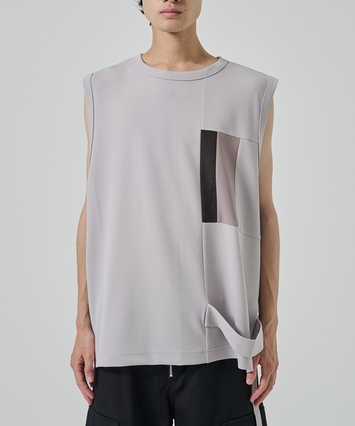 STUDIOUS（ステュディオス）の「【SHAREEF】NO SLEEVE TEE（タンクトップ・メンズ・ホワイト/ブラック・1/2）」の12枚目の写真