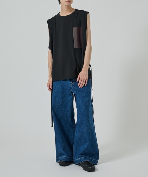 STUDIOUS（ステュディオス）の「【SHAREEF】NO SLEEVE TEE（タンクトップ・メンズ・ホワイト/ブラック・1/2）」の21枚目の写真