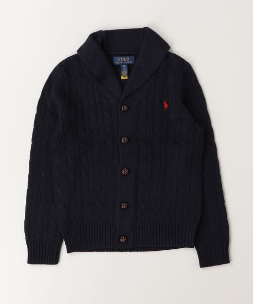 ケーブルニット コットン ショール カーディガン（カーディガン