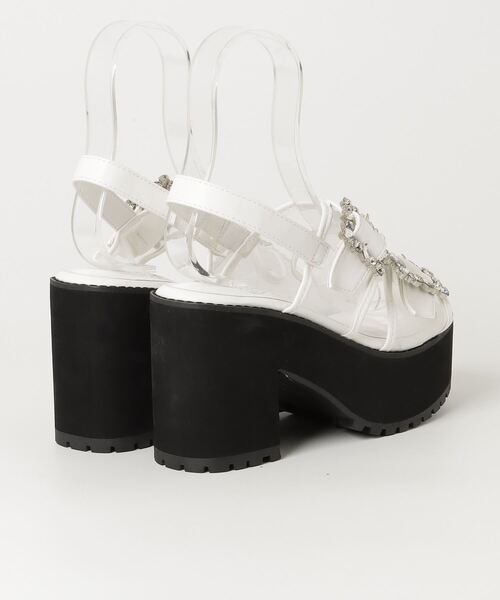 LOVEHUNTER(ラブハンター)の「LOVEHUNTER/+10cm 軽量厚底 ビジューストラップチュールサンダル(2245)(サンダル・レディース・ブラック/ホワイト・S/M/L/LL)」の7枚目の写真