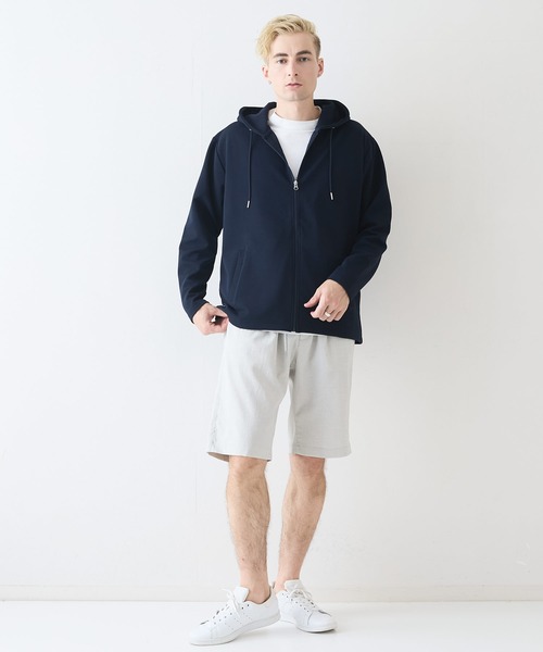 Blue Standard (ブルースタンダード)の「【Blue Standard/ブルースタンダード】ドライリップル フルジップパーカー 吸水速乾 ストレッチ イージーケア さらさら快適 日焼け対策 冷房対策(パーカー・メンズ・ライトグレー/ブラック/ネイビー・LARGE/X-LARGE/MEDIUM)」の9枚目の写真