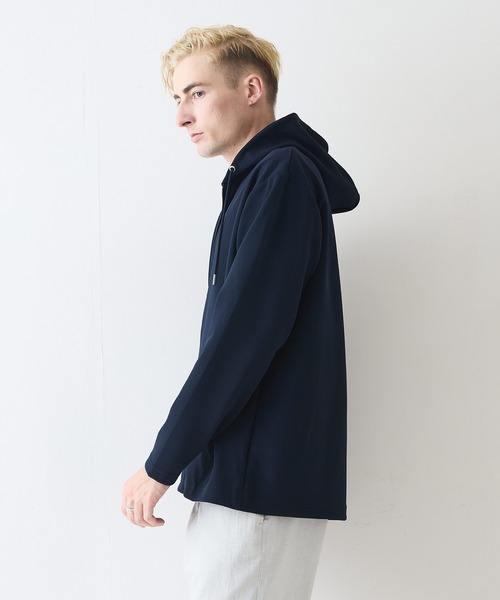 Blue Standard (ブルースタンダード)の「【Blue Standard/ブルースタンダード】ドライリップル フルジップパーカー 吸水速乾 ストレッチ イージーケア さらさら快適 日焼け対策 冷房対策(パーカー・メンズ・ライトグレー/ブラック/ネイビー・LARGE/X-LARGE/MEDIUM)」の6枚目の写真