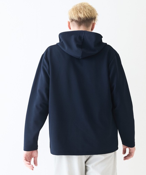 Blue Standard (ブルースタンダード)の「【Blue Standard/ブルースタンダード】ドライリップル フルジップパーカー 吸水速乾 ストレッチ イージーケア さらさら快適 日焼け対策 冷房対策(パーカー・メンズ・ライトグレー/ブラック/ネイビー・LARGE/X-LARGE/MEDIUM)」の5枚目の写真