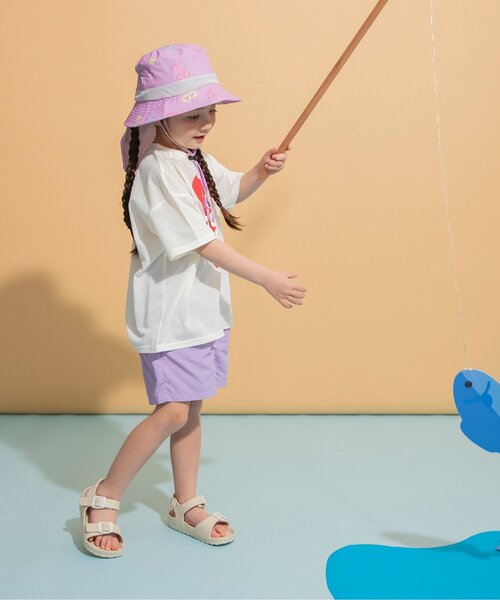 BREEZE（ブリーズ）の「【撥水加工/UVカット】水陸両用アクティブアウトドアハット（ハット・キッズ・オレンジ/キナリ/ネイビー/ラベンダー・56/52/50/54）」の7枚目の写真