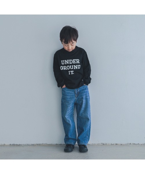 ZERO standerd（ゼロスタンダード）の「ゼロスタンダード UNDER　ロングＴシャツ（Tシャツ/カットソー・キッズ・サンドベージュ/チャコールグレー/ブラック・110cm/120cm/130cm/140cm/150cm/160cm/100cm）」の4枚目の写真