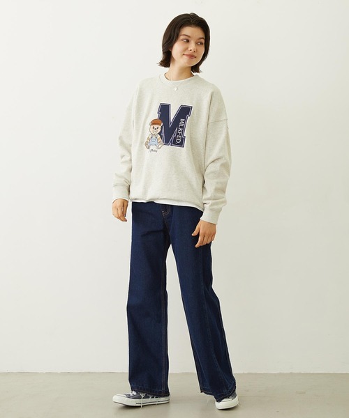 MILKFED.（ミルクフェド）の「M.FEDDY EMBLEM SWEAT TOP（スウェット・レディース・オリーブ/ネイビー/オートミール・M/L）」の5枚目の写真
