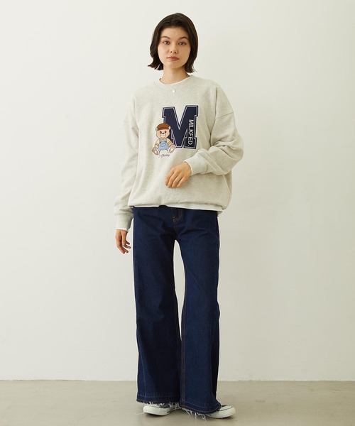 MILKFED.（ミルクフェド）の「M.FEDDY EMBLEM SWEAT TOP（スウェット・レディース・オリーブ/ネイビー/オートミール・M/L）」の7枚目の写真