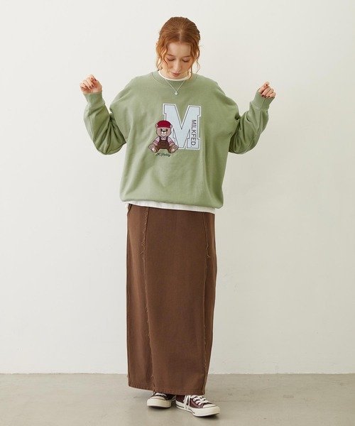 MILKFED.（ミルクフェド）の「M.FEDDY EMBLEM SWEAT TOP（スウェット・レディース・オリーブ/ネイビー/オートミール・M/L）」の15枚目の写真