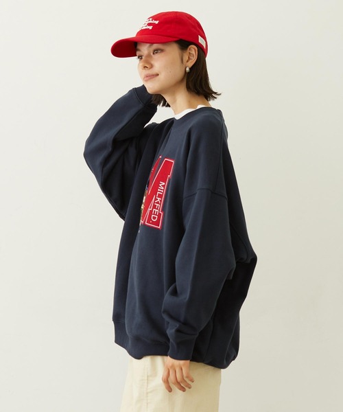 MILKFED.（ミルクフェド）の「M.FEDDY EMBLEM SWEAT TOP（スウェット・レディース・オリーブ/ネイビー/オートミール・M/L）」の19枚目の写真