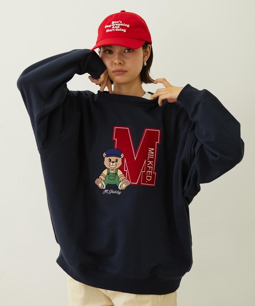 MILKFED.（ミルクフェド）の「M.FEDDY EMBLEM SWEAT TOP（スウェット・レディース・オリーブ/ネイビー/オートミール・M/L）」の16枚目の写真