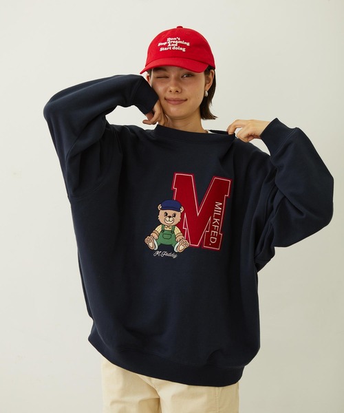 MILKFED.（ミルクフェド）の「M.FEDDY EMBLEM SWEAT TOP（スウェット・レディース・オリーブ/ネイビー/オートミール・M/L）」の17枚目の写真