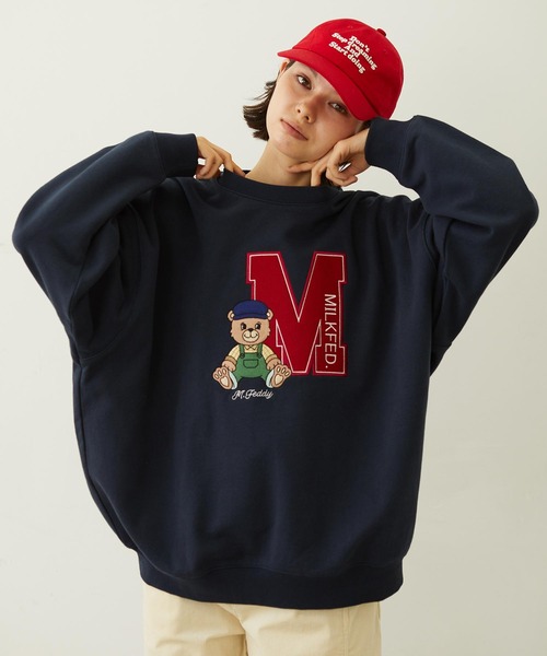 MILKFED.（ミルクフェド）の「M.FEDDY EMBLEM SWEAT TOP（スウェット・レディース・オリーブ/ネイビー/オートミール・M/L）」の18枚目の写真