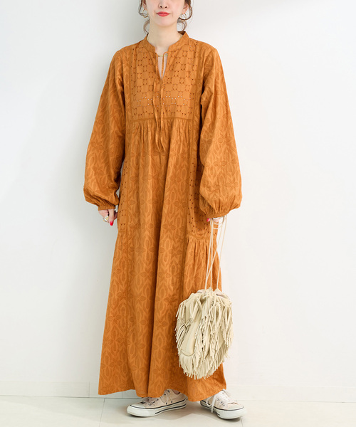 手洗い可 / ジャカードシフリーL/Sワンピース（ワンピース