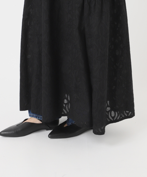 Simplicite（サンプリシテ）の「手洗い可 / ジャカードシフリーL/Sワンピース（ワンピース・レディース・ブラック/オレンジ・FREE）」の20枚目の写真