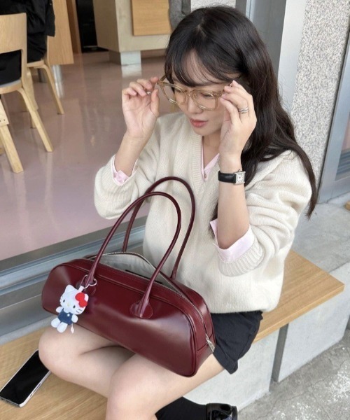 LAC-VERT（ラック・ヴェール）の「横長ショルダーバッグ（ショルダーバッグ・レディース・ブラック/ボルドー・FREE）」の5枚目の写真