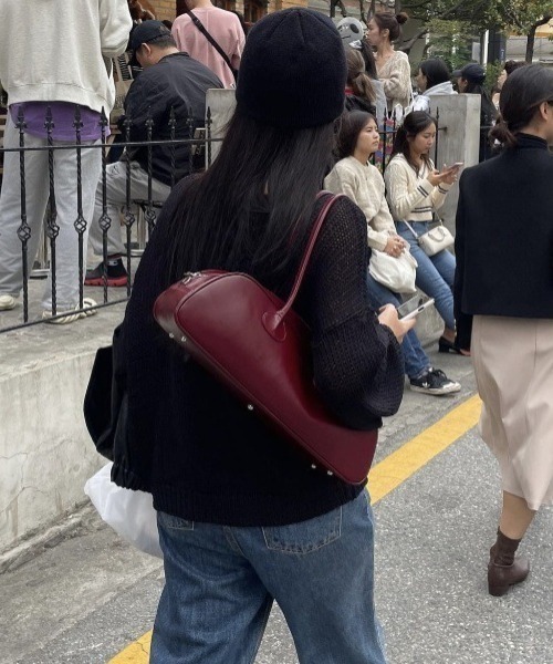 LAC-VERT（ラック・ヴェール）の「横長ショルダーバッグ（ショルダーバッグ・レディース・ブラック/ボルドー・FREE）」の7枚目の写真