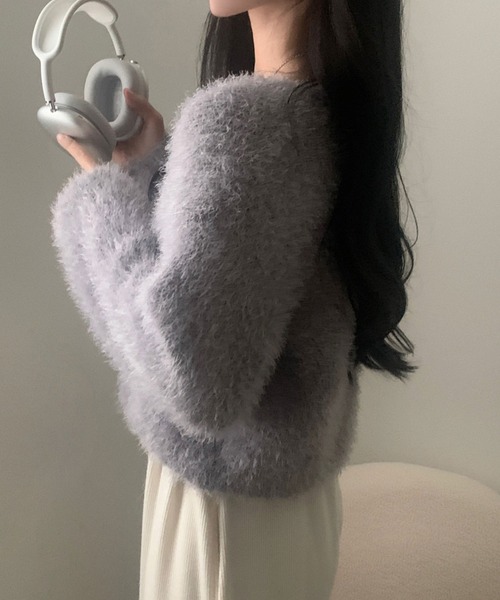 yuue' ( wear )（ユーイ）の「フロントリボンシャギーカーディガン（カーディガン/ボレロ・レディース・ピンク/ホワイト/グレー・FREE）」の13枚目の写真