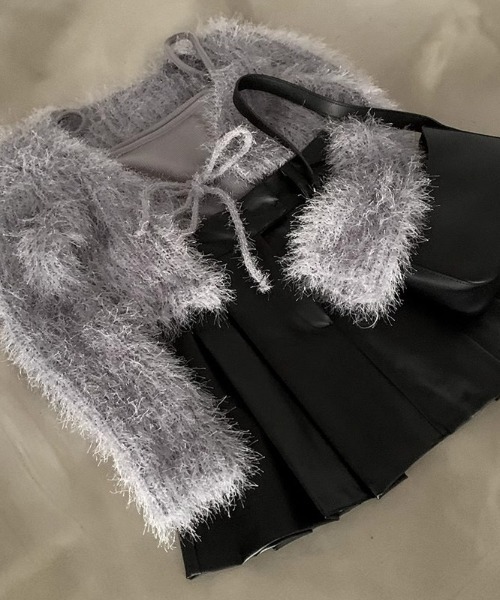 yuue' ( wear )（ユーイ）の「フロントリボンシャギーカーディガン（カーディガン/ボレロ・レディース・ピンク/ホワイト/グレー・FREE）」の20枚目の写真