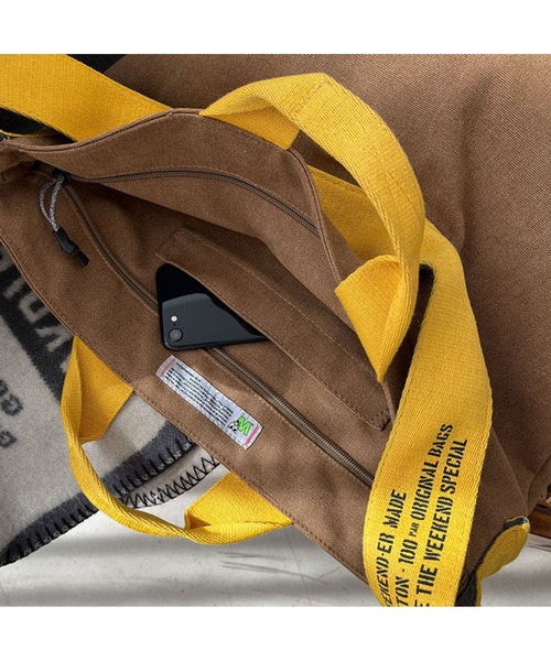 GLOBAL FORME CONCRETE（グローバルフォルムコンクリート）の「【WEEKEND(ER)】FADE CANVAS 2WAY TOTE（ショルダーバッグ・メンズ・ネイビー/ブラウン/ナチュラル/ブラック・FREE）」の5枚目の写真