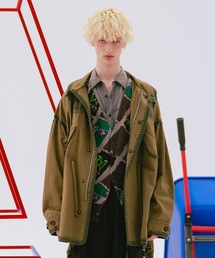 amok モッズコート オリーブグリーン ニット袖 amok モッズコート オリーブグリーン ニット袖 amok モッズ